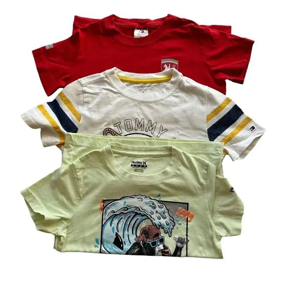 Tommy Hilfiger Boys Cotton Soft Play Short Sleeves T-Shirts Bundle SZ S #2285